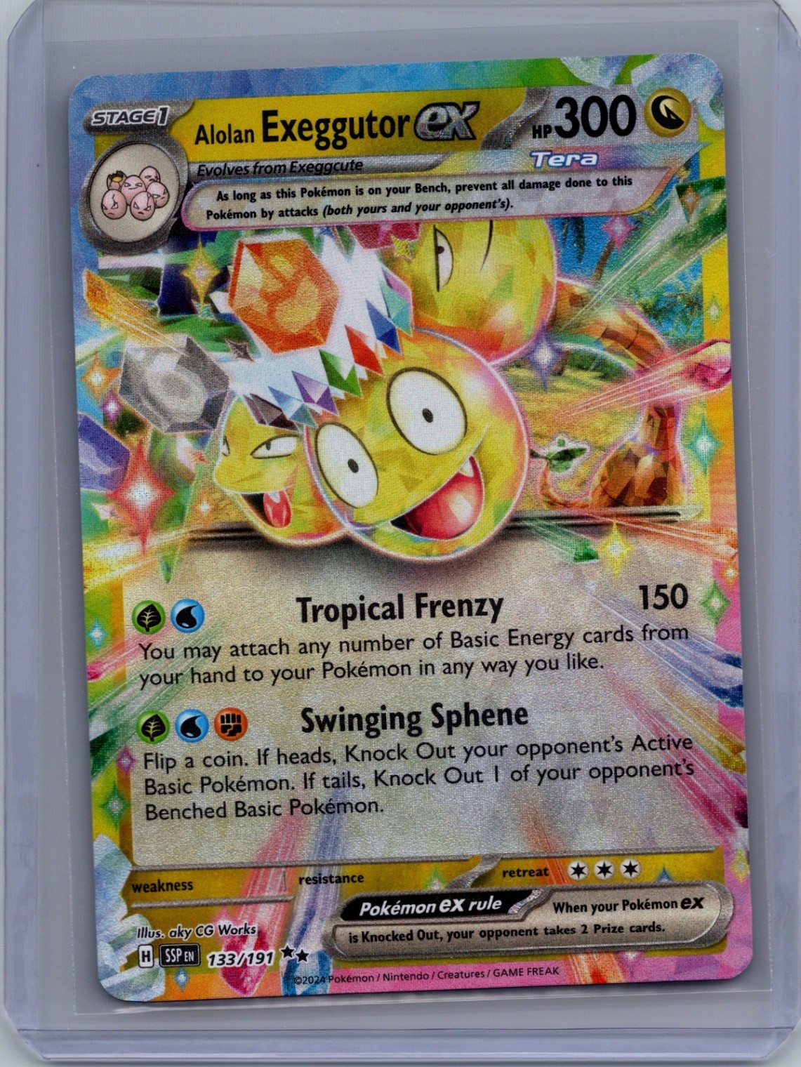 Alolan Exeggutor ex - Double Rare SV08: Surging Sparks 133/191 NM