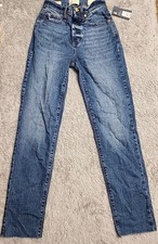 Universal Thread Women's 90's High-Rise, Stretch, Button Fly Jeans, Size 0/R