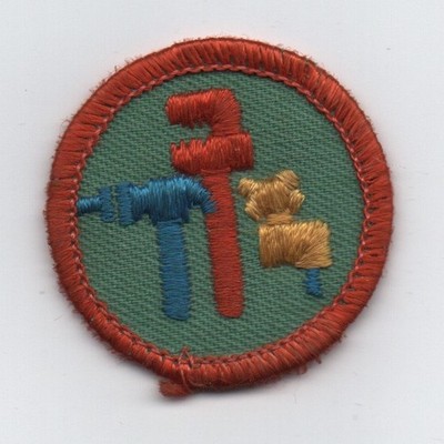 Ms. Fix-It, Junior GS Proficiency Badge, Plastic Gauze Back (1980-2001)