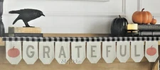 Rachel Ashwell Thanksgiving Grateful Mantle Scarf Banner Fall Autumn 10.5x84"