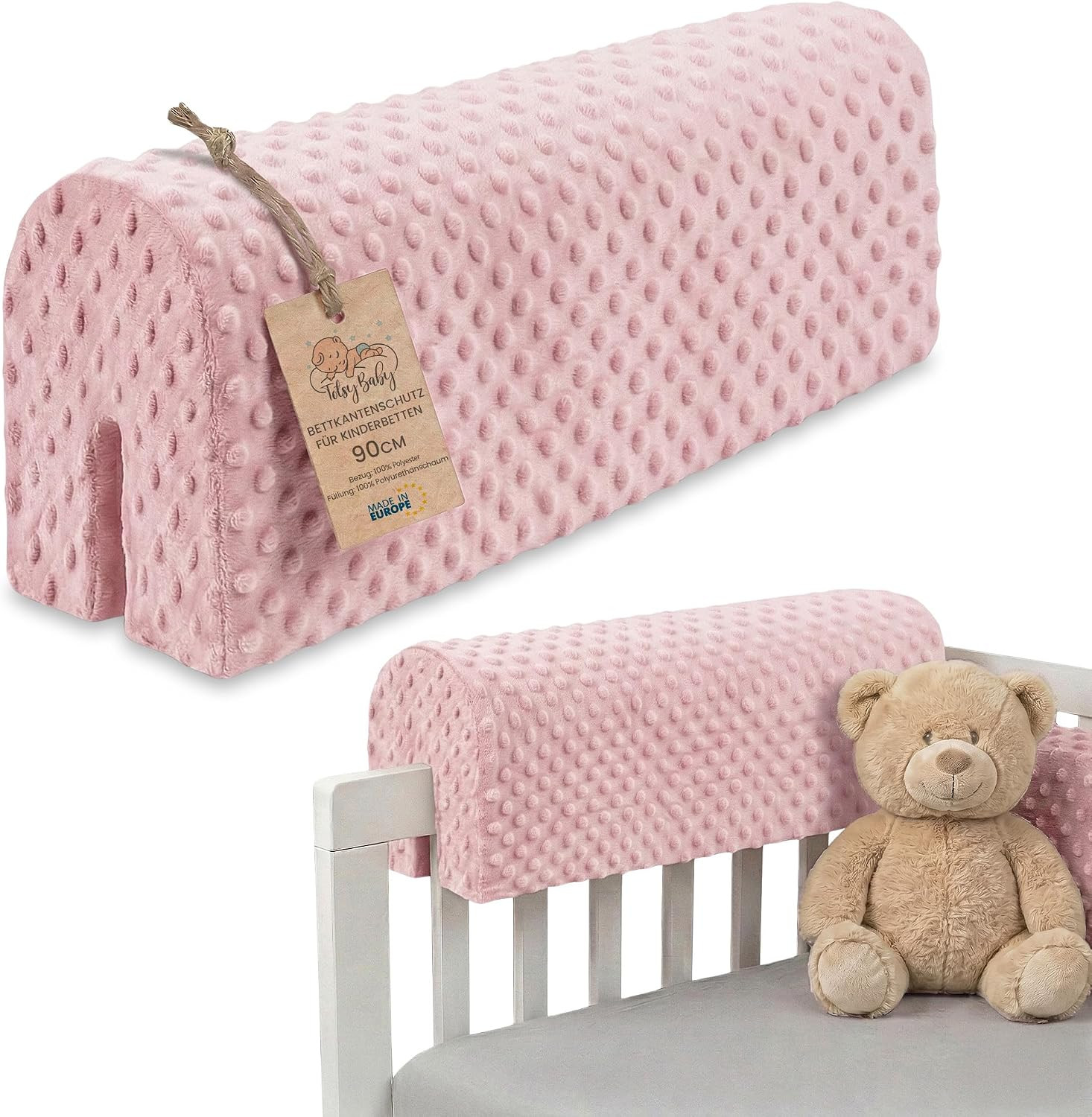 Paracolpi Lettino Neonato Antisoffoco 90 Cm - Protezione Schiuma per Lettino Fas