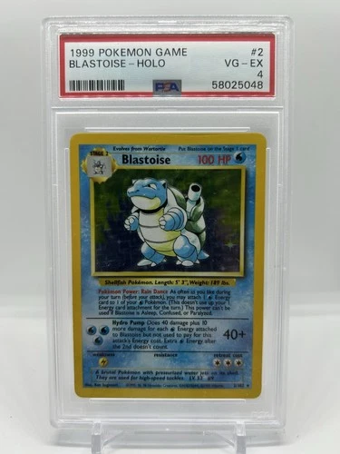 Blastoise 002/102 Base Set Holo Wizards Of The Coast PSA 4