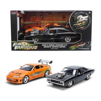 1:24 F&F Twin Pack DOM's Dodge Charger R/T & BRIAN's Toyota Supra