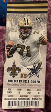 2019 Dallas Cowboys vs New Orleans Saints Game Full Ticket Sunday, Sep. 29, 2019