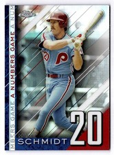 2020 Topps Update #NG-23 Mike Schmidt A Numbers Game Refractor Phillies
