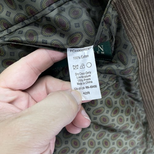 Ralph Lauren Blazer Men Size 42R two button Jacket Casual Corduroy Sport Coat - Picture 4 of 14