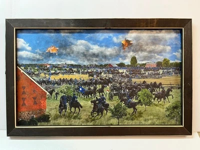Gettysburg 12"x20" Print/Frame Sickles just before Trostle Farm - Image 1 of 2