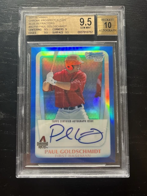 2011 Bowman Chrome Paul Goldschmidt Blue Refractor Auto /150 BGS 9.5/10 1st