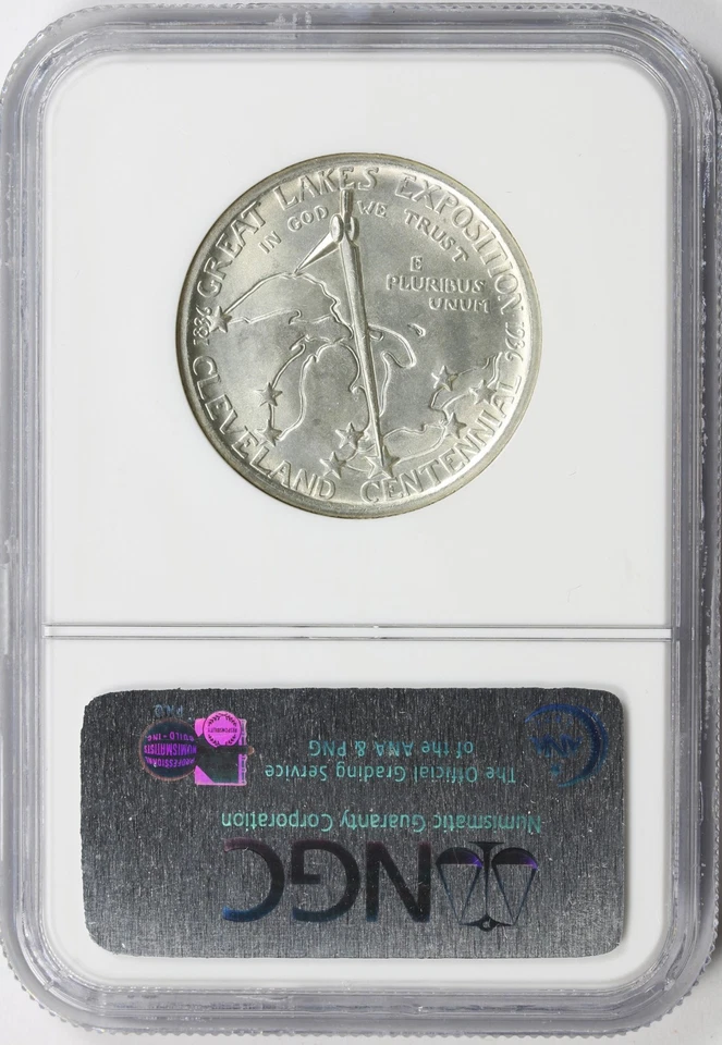 1936 50c Cleveland Commemorative Half Dollar NGC MS64 - Image 2 of 4
