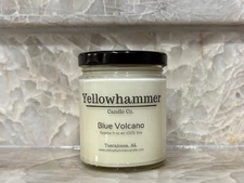 Yellowhammer Candle Co 9 oz Jar 100% Soy Blue Volcano New
