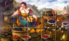 Art Colorful Apples Berry Mural Ceramic Backsplash Fruits Tile 248
