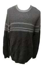 Claiborne Mens XL Cotton Blend Crew Neck Gray Long Sleeve Sweater