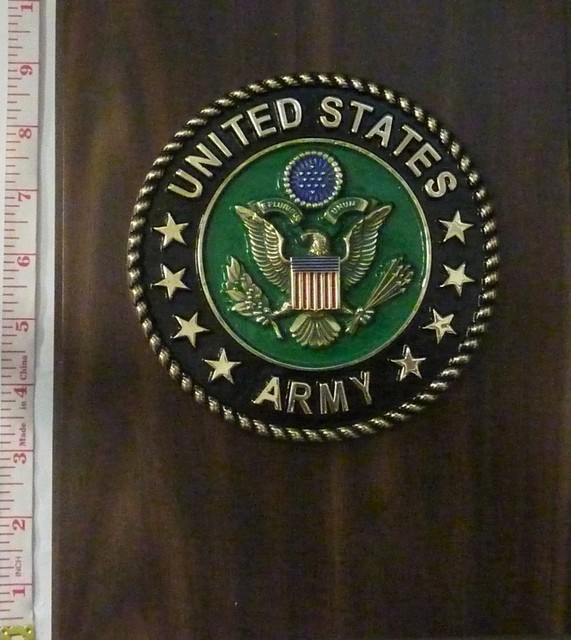 US Army Solid Brass Emblem 5 5/8" Insignia Military on 8x10 plaque eBay