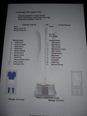 Brochure Souvenir Leeds United - Finale Coupe Des Foires 1967 Vs Dynamo Zagreb