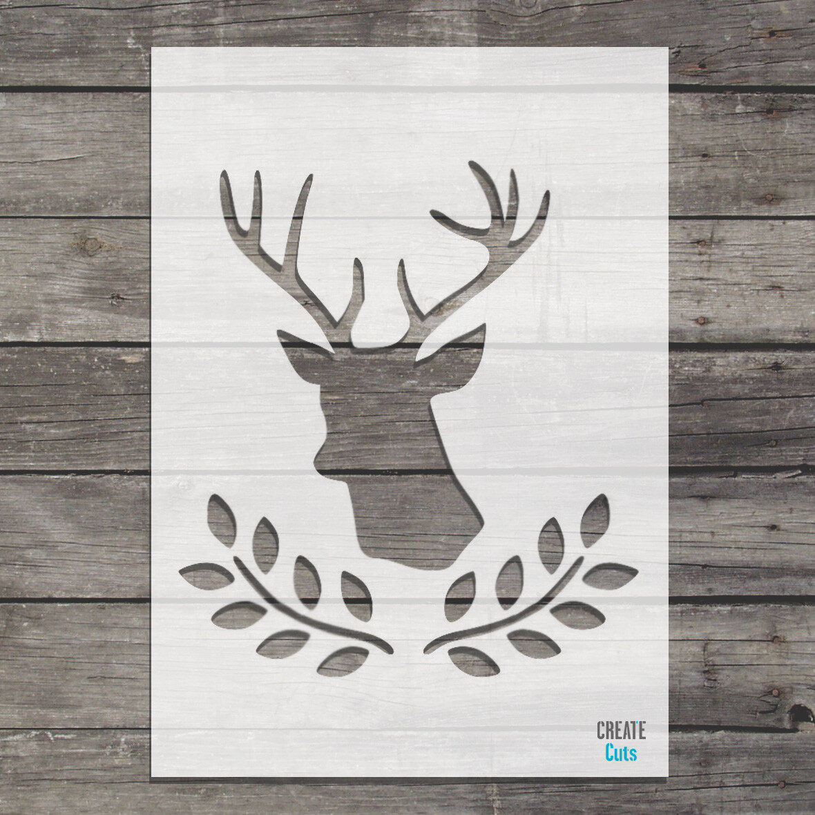 Deer Head Olive Laurel Stencil Stag Head Template Silhouette Craft | eBay deer-head-olive-laurel-stencil-stag-head-template-silhouette-craft-ebay