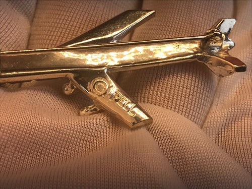 RARE Vintage - PELL MBB AIRPLANE BROOCH PIN CRYSTALS RHINESTONE PLANE JET - Nice - Picture 7 of 11