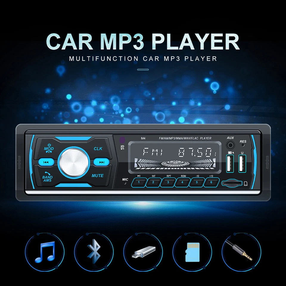 Autoradio Integriertes DAB+ Bluetooth Freisprecheinrichtung 2xUSB AUX MP3 1 DIN - Bild 4 von 4