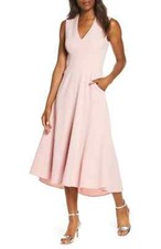 Women's Eliza J High/low Fit & Flare Dress, Size 8 - Pink
