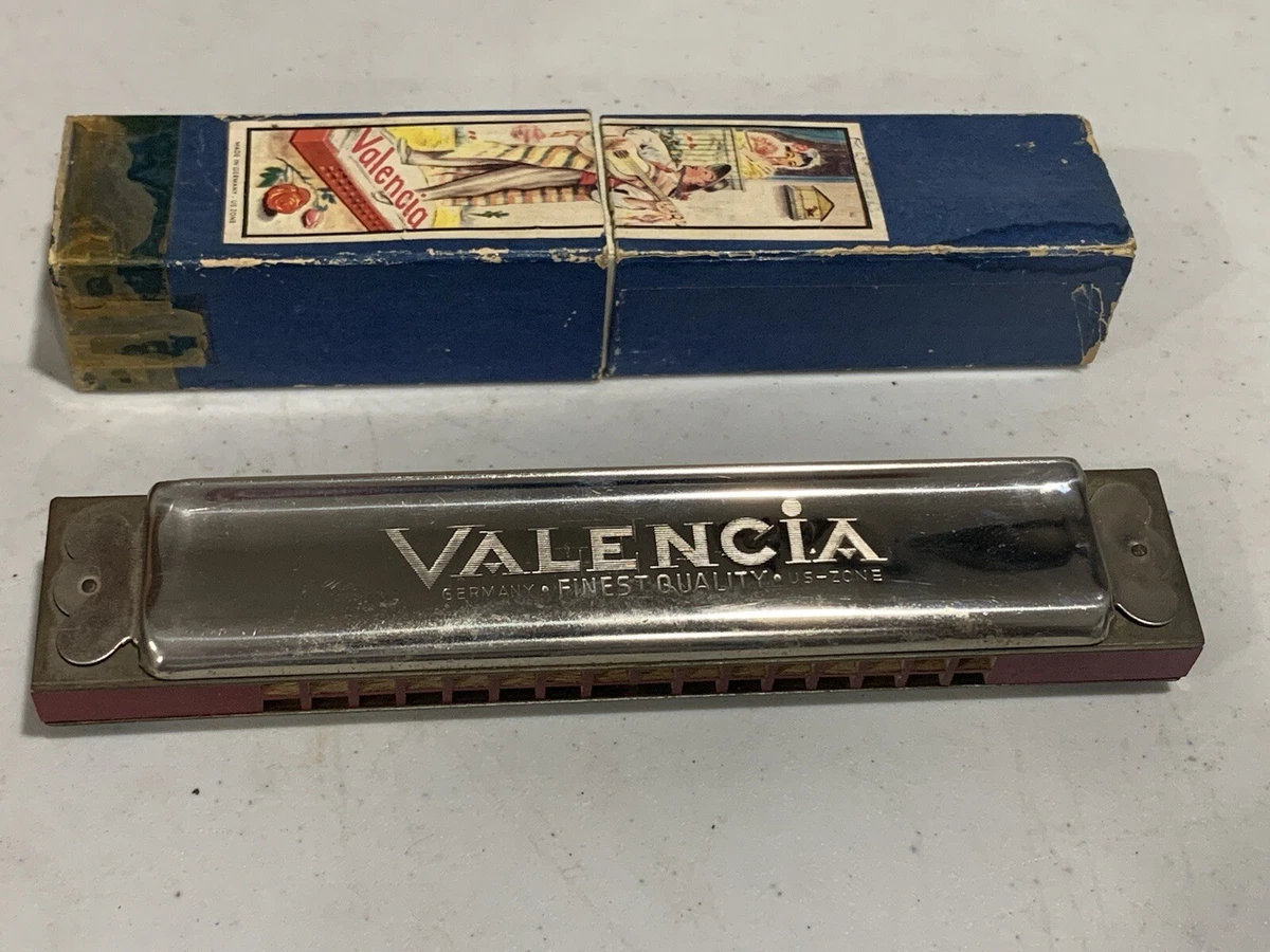 Vintage Valencia Harmonica musical instrument Made Germany US Zone W box
