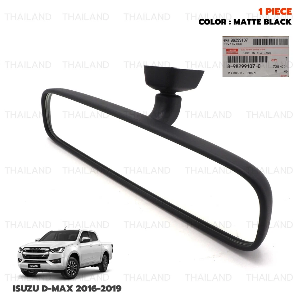 Fits Isuzu Rodeo D-Max TFR V-Cross 2016 - '19 Interior Rear View Mirror Black - Image 3 of 4