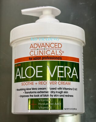ADVANCED CLINICALS Spa Size Vitamin C & E ALOE VERA SOOTHE + RECOVER CREAMN 454g
