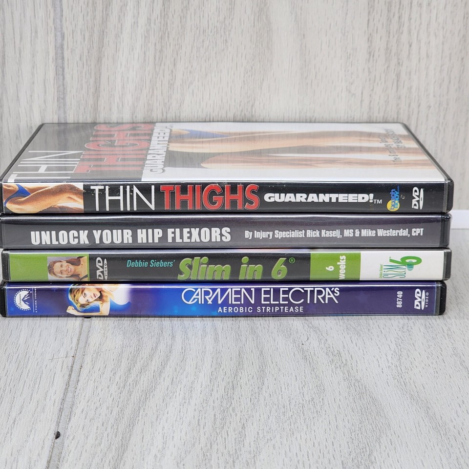 SET4 EXERCISE DVDs Thin Thighs Guaranteed Hip Flexors Slim in 6 Carman