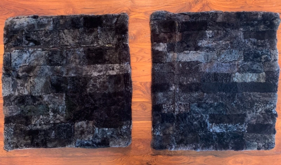 2 fundas de almohada 100 % genuinas piel de cordero piel de oveja piel de oveja marrón nevado Foto 2 de 4