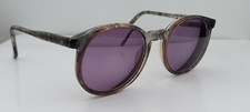 Vintage Sterling DM Prince Gray Round Horn-Rimmed Sunglasses FRAMES ONLY Hong Ko