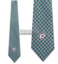 NHL Dallas Stars Tie Hockey Gingham Neckties Licensed Mens Neck Ties NWT
