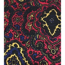 Wyoming Traders Wild Rag Red Yellow Paisley 100% Silk Western Scarf 34.5"