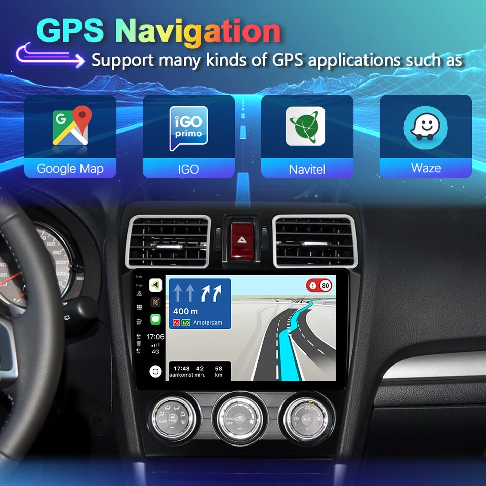 9'' Android 14 Autoradio Navi Carplay Für Subaru Forester/XV/WRX 6+128GB SWC DSP - Bild 4 von 4