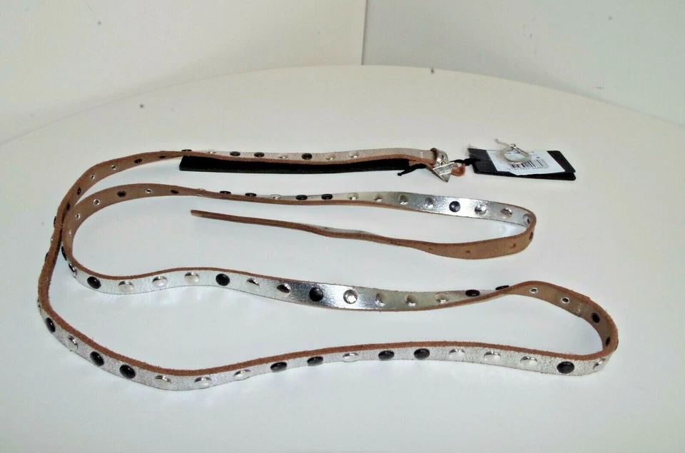 GUESS talla L/95 CM MUJER CUERO NATURAL GENUINO CINTURA CINTURÓN CADERA REMACHES FINOS 398 Foto 2 de 4