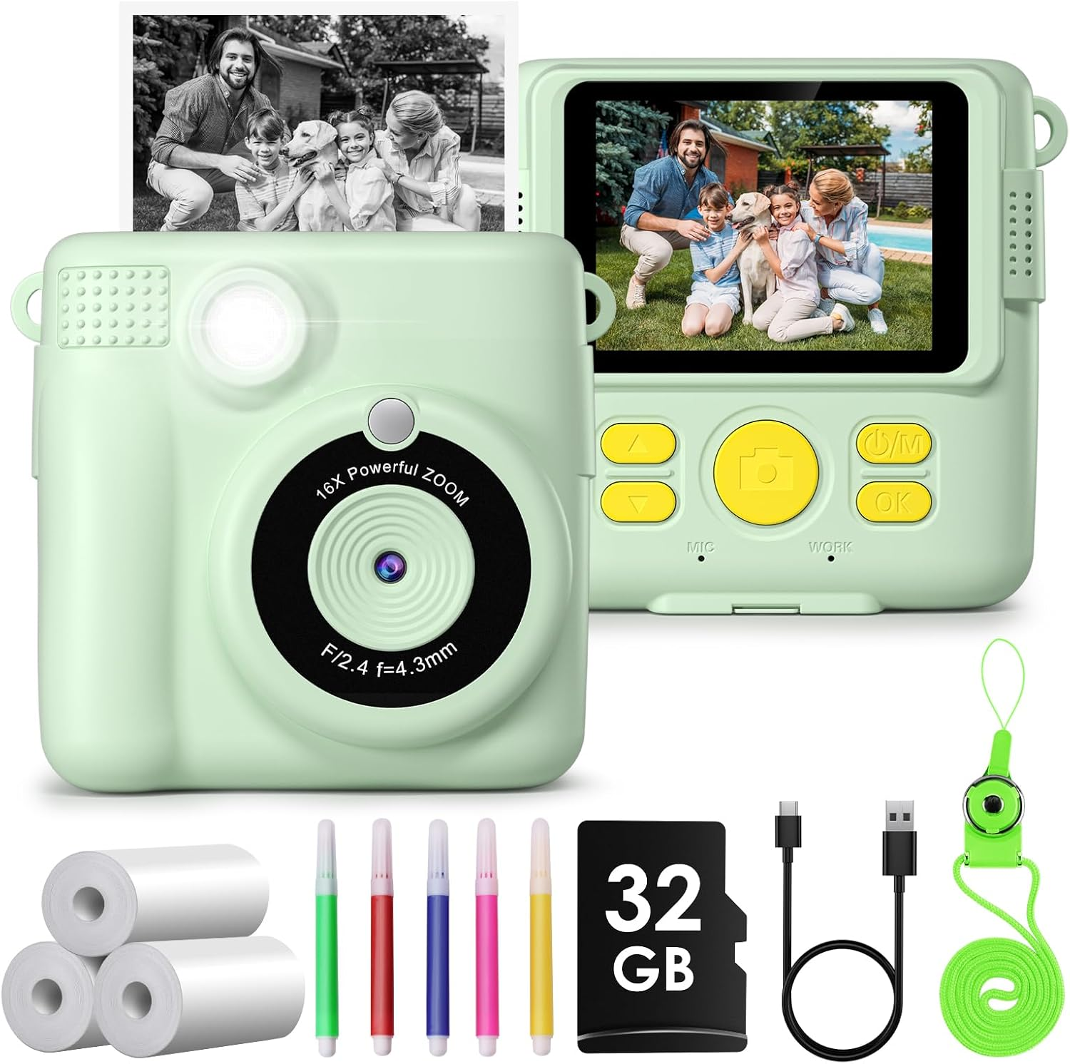 Instant Print Camera for Kids, Toddle Digital Instant Camera, Christmas Birthday-image