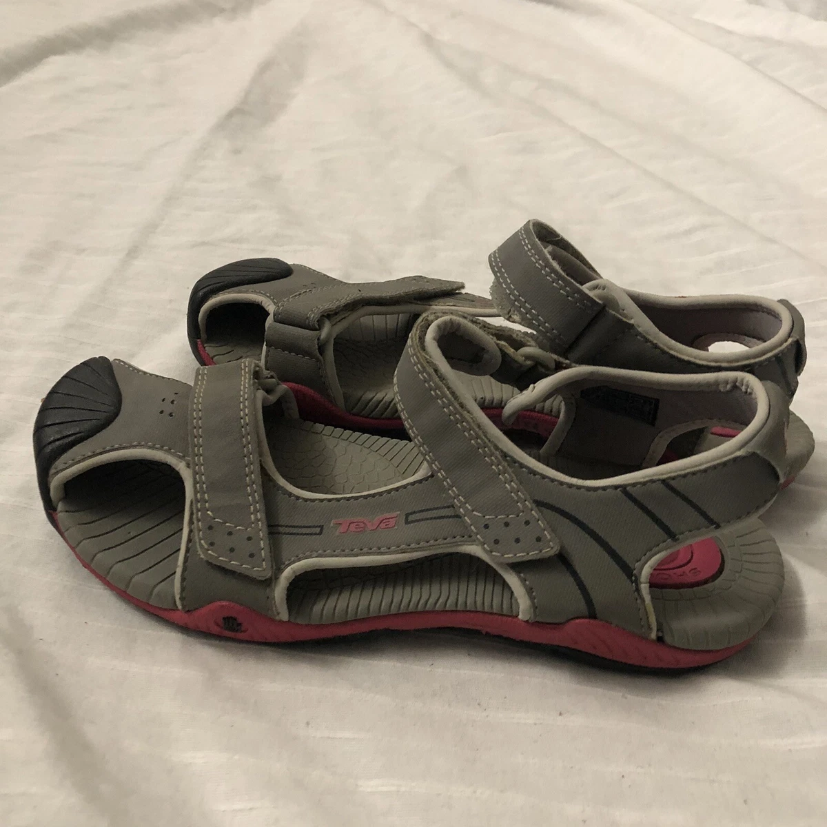 Teva Kid&#039;s Size Toachi 2 Sandals Gray Pink Sport Hiking Water Closed Toe | eBay