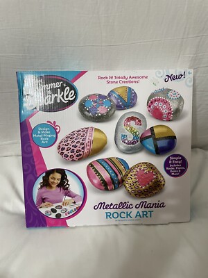 Shimmer  N Sparkle Metallic Mania Rock Art Diy Kit For Ages 6 And Up