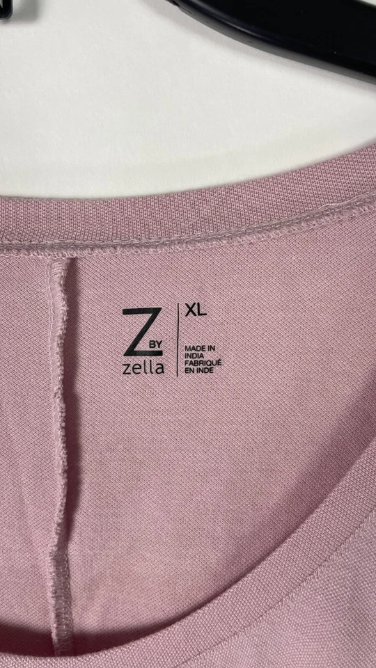Blusa para mujer Z by Zella Top cuello redondo manga 3/4 espalda dividida rosa talla XL. Foto 4 de 4