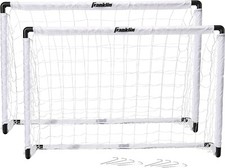 Franklin Sports Kids Soccer Goal Set Backyard 2 Mini Soccer Goals 54" x 36"