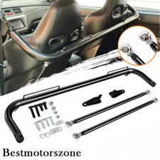 Universal 49 Stainless Steel Racing Safety Seat Belt Roll Harness Bar Rod Black
