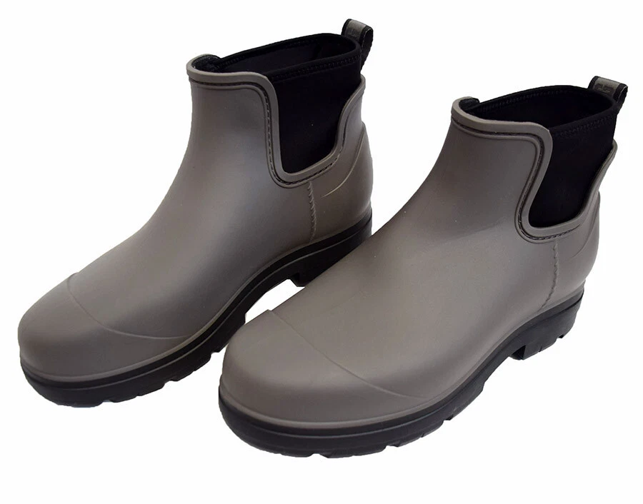 UGG Wild Dove Droplet Stivali da Pioggia Donna Taglia 11 Grigio Stivaletto Impermeabile NUOVO