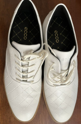NEW in Box Ecco Men 2023M Classic Hybrid White Leather Golf Shoes US 8-8.5 EU 42