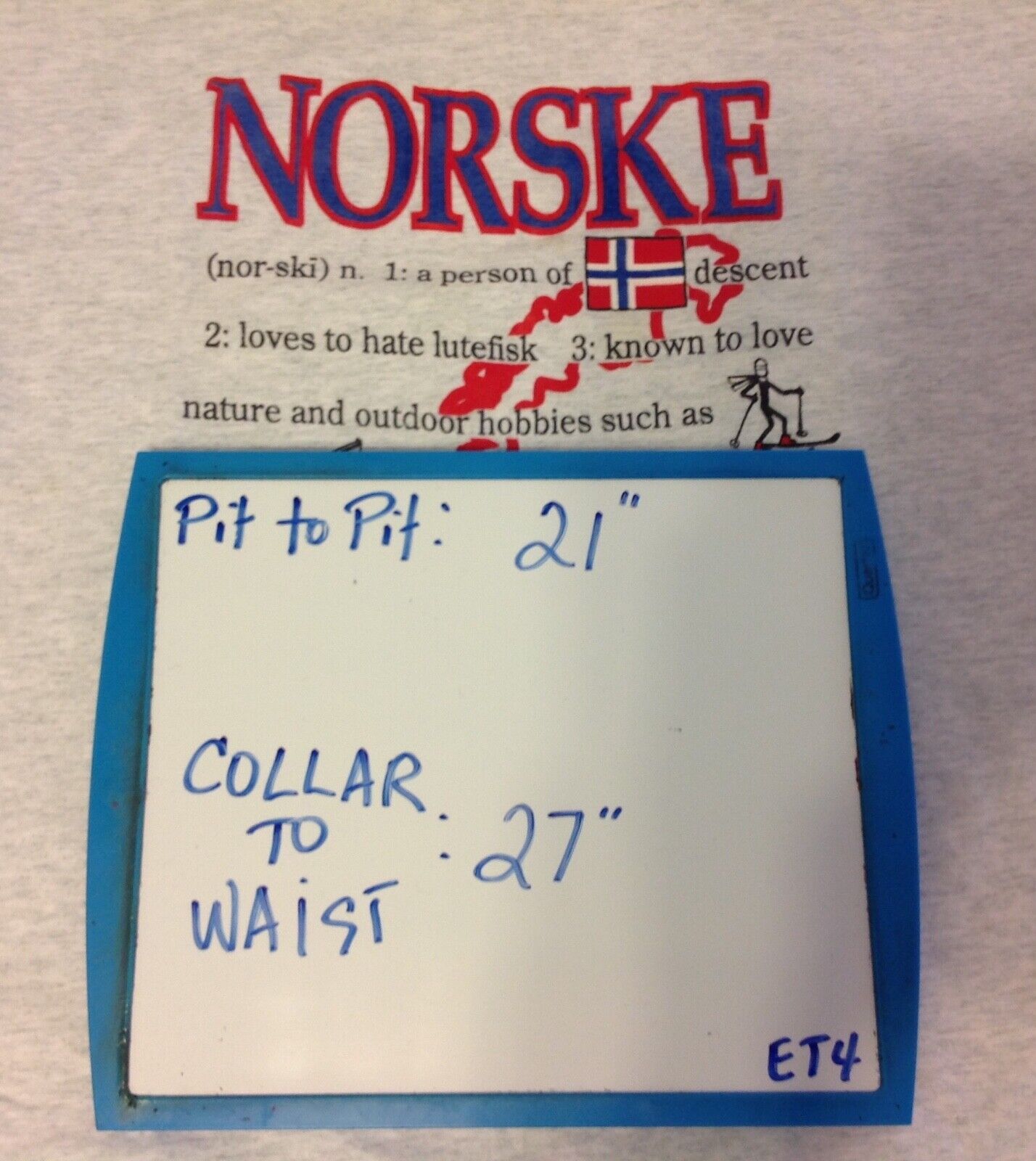 VTG 80s Graphic Novelty Tourist T Shirt "Norske" … - image 10