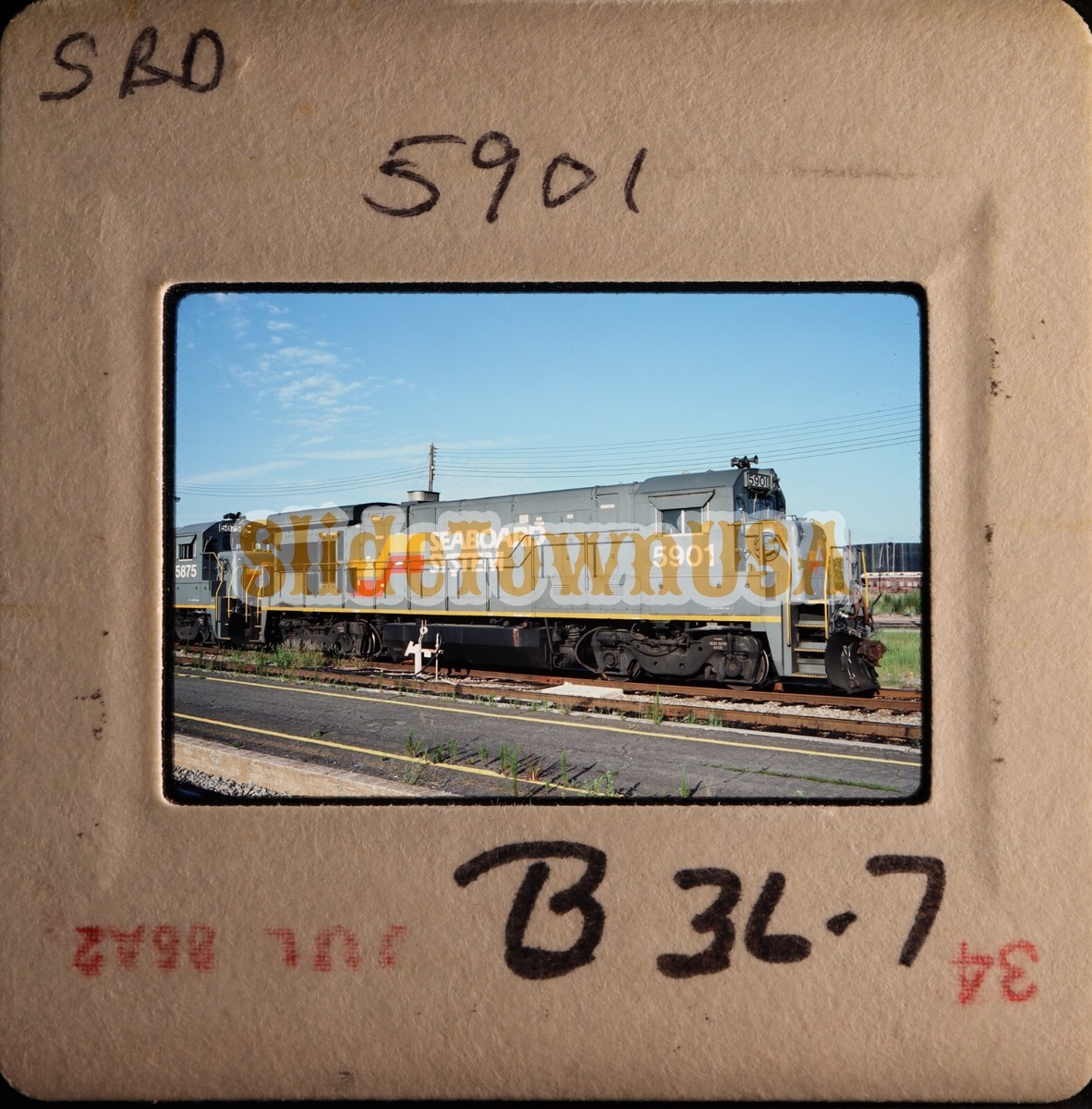 Vtg 1986 Train Slide 5901 Seaboard System Engine Sanford FL Vtg 1986 Train Slide 5901 Seaboard System Engine Sanford FL
