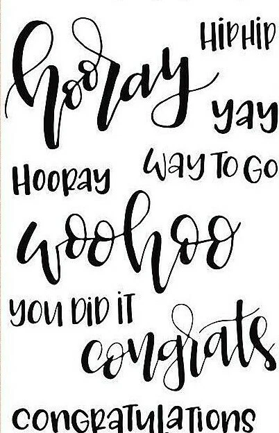 Juego de estampillas acrílicas transparentes Celebration Congrats Hooray de Ranger Letter It ¡NUEVO! Foto 2 de 2