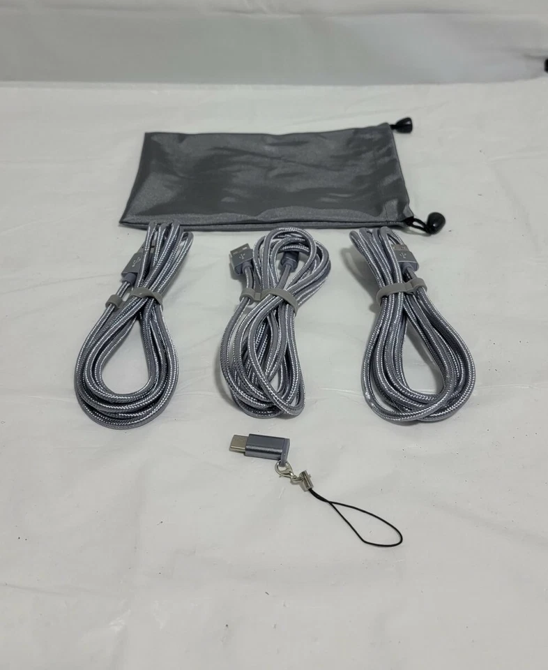 USB Type C Cable OULUOQI C 3 IN Pack (6ft) Nylon 6ft+Gray TOTAL 3 NEW - Image 3 of 3