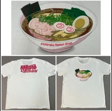 Naruto Shippuden Adult Anime T-Shirt Ichiraku Ramen Shop 2-Sided Sz L Chest 42”