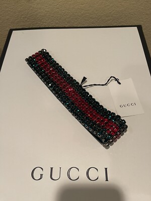 100% Authentic GUCCI Crystal Embellished Web Headband $800  display picture 3