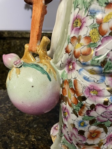 Vintage Chinese Girl Carrying Fruit & Coin on Carrying Pole Porcelain Figurine - Picture 7 of 11