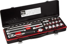 KOKEN 3286Z 3/8 9.5mm Z-EAL Socket Wrench Set of 21 pieces with Metal Case New