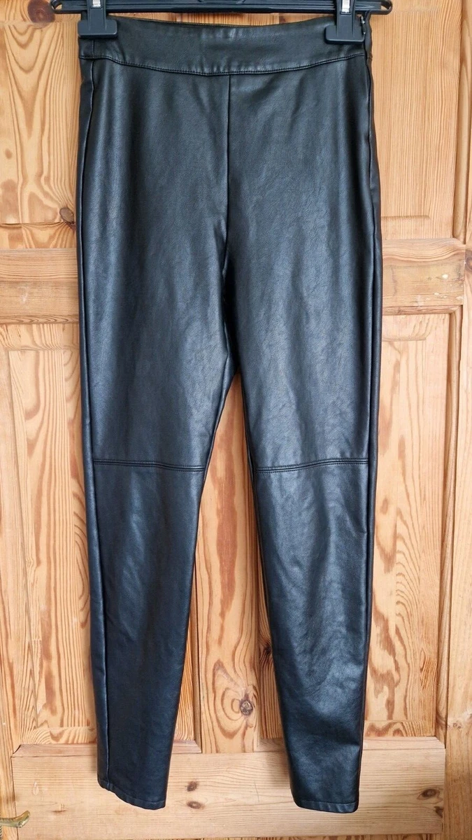 Stradivarius Womens Faux Leather Leggings Trousers Size 6 UK