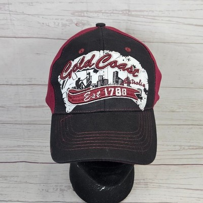 Gold Coast Australia Baseball Cap Men's Adjustable Black Boom Up Souvenirs
